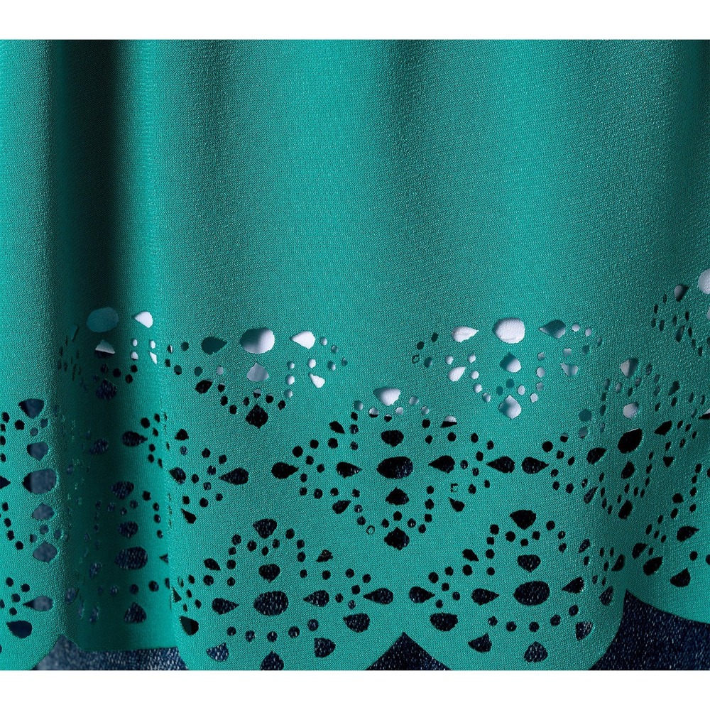 Susan Graver Regular Liquid Knit Tiered Laser Cut Car Dragonfly Jade ,sz 1X #18" - Picture 4 of 11